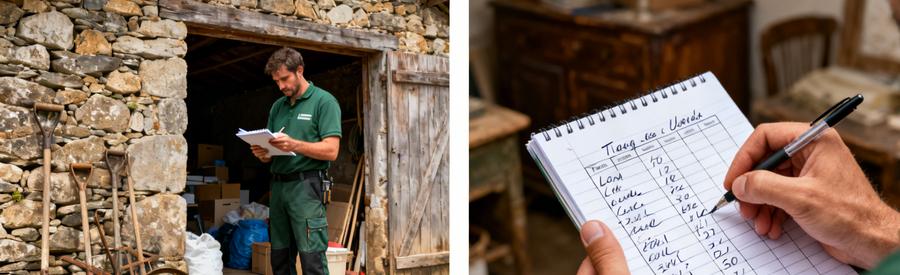 Evaluation Tarifs Debarras Ferme Lozere Évaluation tarifaire d'un débarras de ferme en Lozère par des professionnels avec grille de tarifs indicatifs