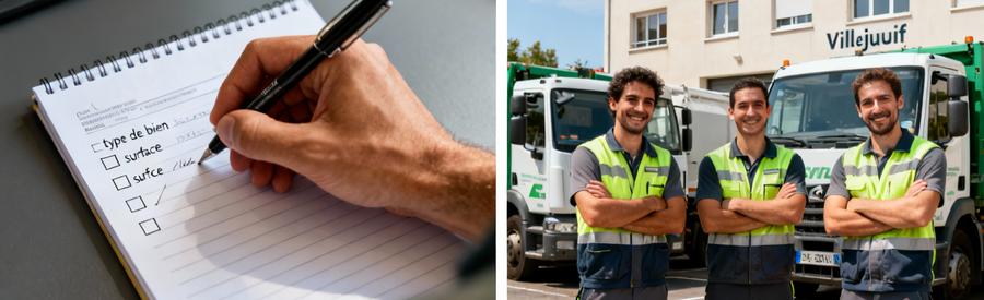 Formulaire Comparaison Professionnels Villejuif Remplissage de formulaire et sélection de professionnels qualifiés pour un débarras à Villejuif