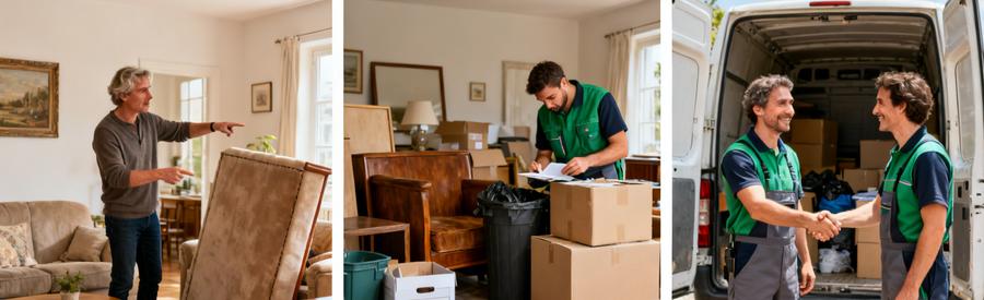 Mise En Relation Debarras 49 Processus Processus de mise en relation avec débarrasseurs professionnels en Maine-et-Loire : description du besoin, évaluation des objets, sélection du professionnel