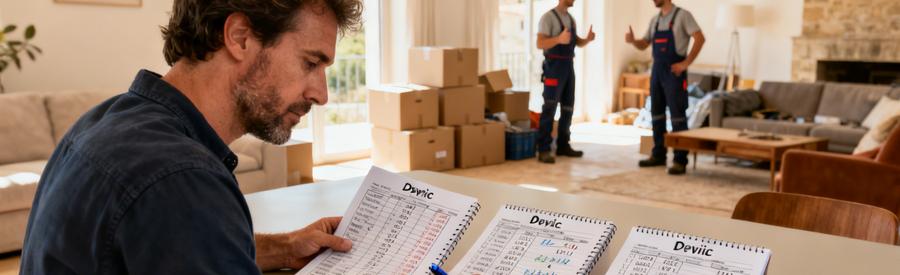 Particulier Compare Carnets Devis Demenagement Carcassonne Particulier comparant plusieurs carnets de devis papier pour choisir un professionnel à Carcassonne