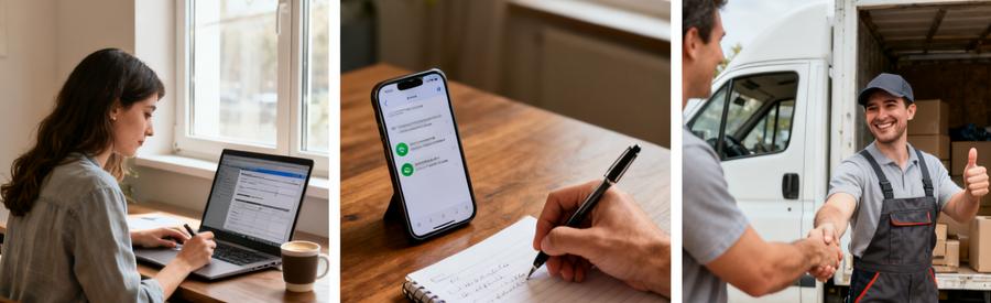 Processus en 3 étapes : demande en ligne, comparaison des propositions reçues, rencontre avec professionnel à Vanves