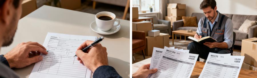 Processus Simple Mise En Relation Professionnels Trois étapes du processus de mise en relation : remplir formulaire, recevoir évaluation professionnelle, comparer devis