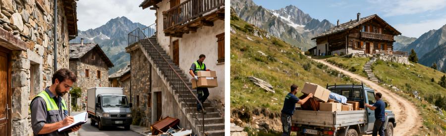 Comparaison des situations de débarras dans les Hautes-Pyrénées selon l'accessibilité du logement et contraintes terrain