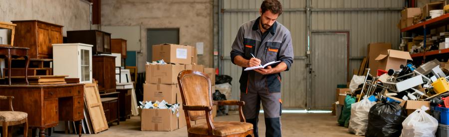Tri Objets Valorisation Dechetterie Tarn Professionnel triant et valorisant meubles et objets récupérés lors d'un débarras dans le Tarn pour recyclage