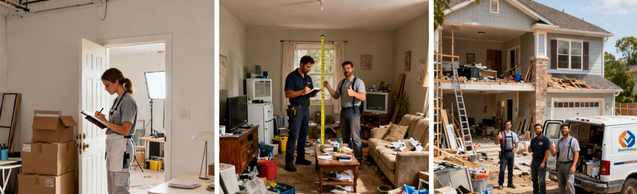 Volumes Encombrants Influence Cout Occitanie Trois volumes de débarras différents en Occitanie illustrant l'impact du volume sur le coût d'intervention