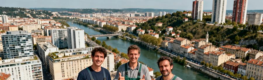 Vue Aerienne Diversite Urbaine Lyon 9eme Quartiers Vue aérienne du 9ème arrondissement de Lyon montrant Vaise, La Duchère et Saint-Rambert avec leurs architectures distinctes