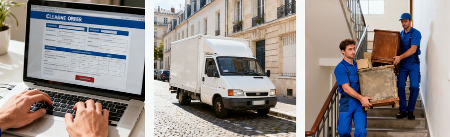 Etapes pour commander un débarras en ligne du formulaire a l'intervention