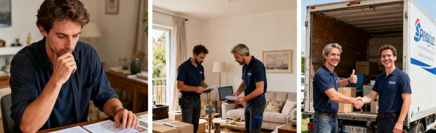 Comparaison de plusieurs débarrasseurs dans la Manche, mettant en avant des choix et l'interaction avec des professionnels.