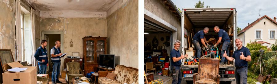 Débarras dans un appartement à Belfort et une maison à Valdoie, montrant les défis variés des espaces à vider.
