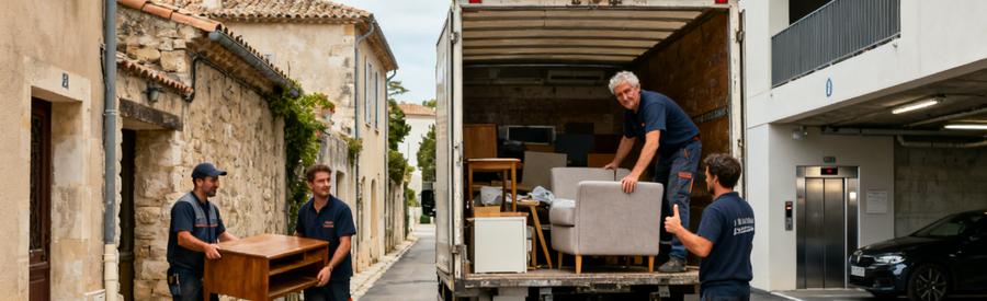 Débarras professionnel à Castelnau-le-Lez montrant des maisons anciennes et des quartiers modernes, illustrant la logistique adaptée.