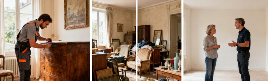 Évaluation des objets pour débarras à Nevers, comparaison d'objets anciens et de valeur.