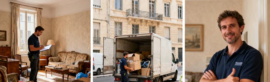 Débarras professionnel dans un appartement du 12ème arrondissement de Marseille, avec évaluation et chargement d'encombrants.