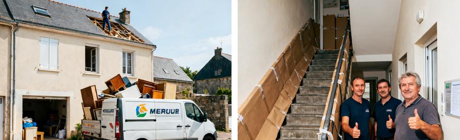 Comparaison débarras maison individuelle vs appartement immeuble à Lorient : professionnels adaptant technique selon accessibilité et volume