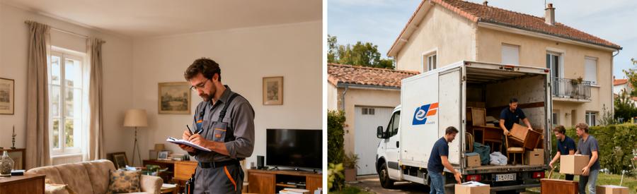 Débarras à Yerres : visite d'évaluation et chargement des objets par des professionnels.