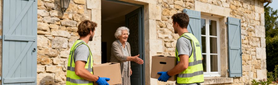 Débarras maison : équipe professionnelle en intervention
