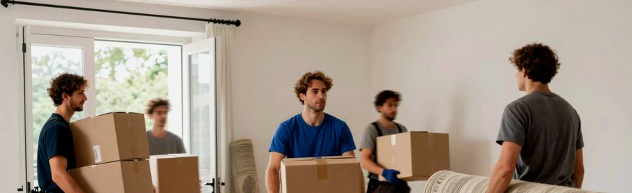 Équipe de débarrasseurs vidant un logement en 2 jours