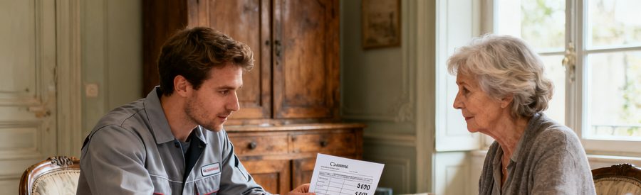 Devis débarras maison signé entre client et professionnel