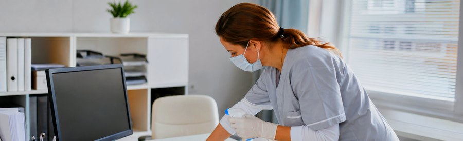 désinfection des surfaces de contact par un agent en EPI