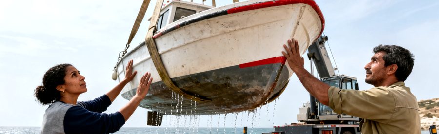carénage bateau : sortie d'eau au travel-lift
